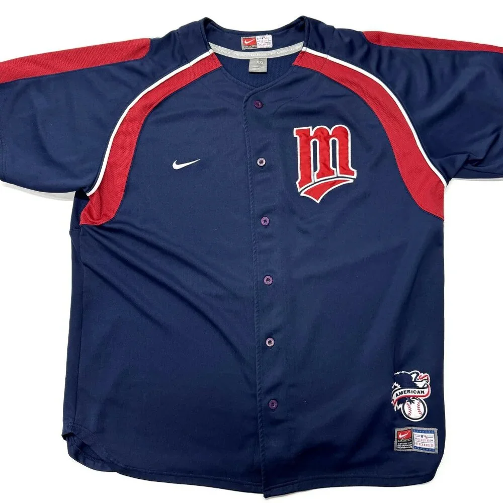 Nike Minnesota Twins Jersey Mens XXL Blue Vintage‎ 90s Stitched Baseball MLB